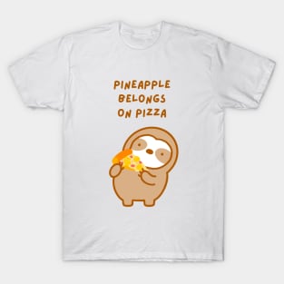 Pineapple Belongs On Pizza Sloth T-Shirt